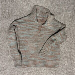Lilia P Gray and Brown Turtleneck Sweater. Sz XS